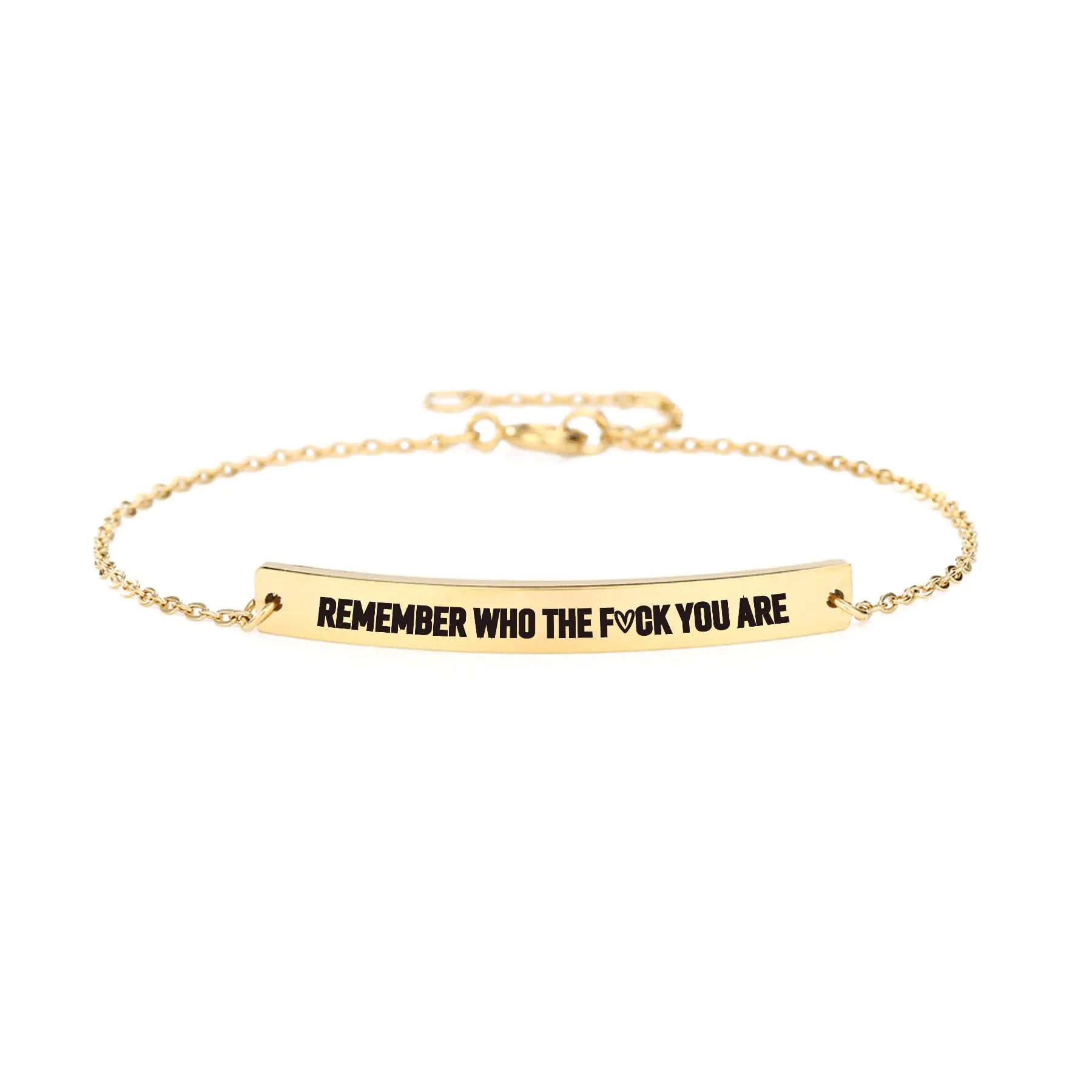 Remember Who The F You Are Bracelet - Remember Who You Are Bracelet Motivational Bracelet Stainless Steel Engraved Bracelet Inspirational Bracelet Jewelry Gifts for Women Friend (Remember Bracelet 2)